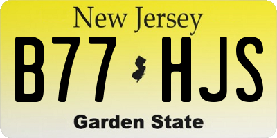 NJ license plate B77HJS