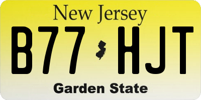 NJ license plate B77HJT
