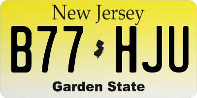 NJ license plate B77HJU