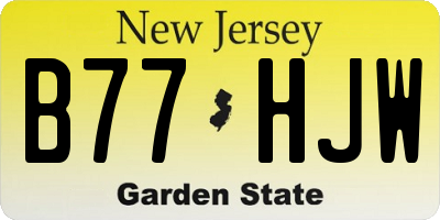 NJ license plate B77HJW