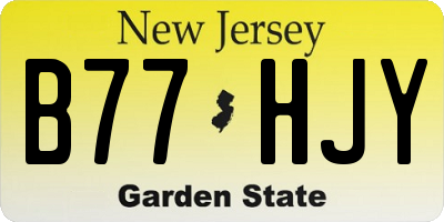 NJ license plate B77HJY
