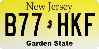 NJ license plate B77HKF