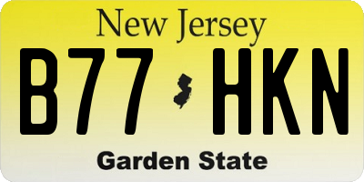 NJ license plate B77HKN