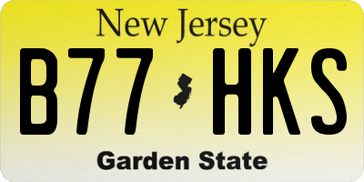 NJ license plate B77HKS