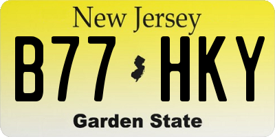 NJ license plate B77HKY