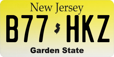 NJ license plate B77HKZ