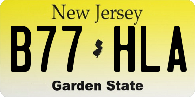 NJ license plate B77HLA