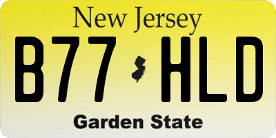 NJ license plate B77HLD