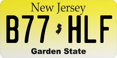 NJ license plate B77HLF
