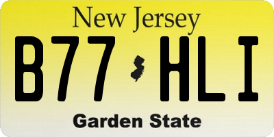 NJ license plate B77HLI