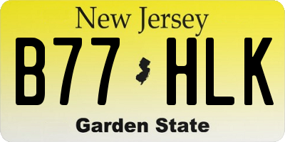 NJ license plate B77HLK