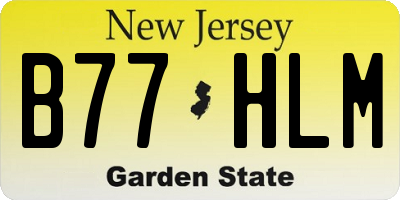 NJ license plate B77HLM