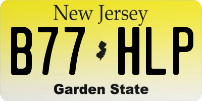 NJ license plate B77HLP