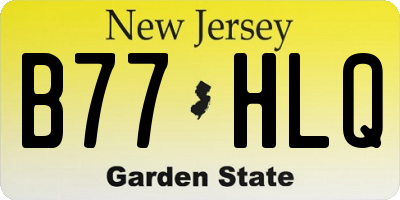 NJ license plate B77HLQ
