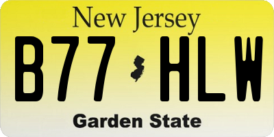 NJ license plate B77HLW