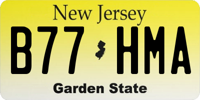 NJ license plate B77HMA