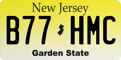 NJ license plate B77HMC