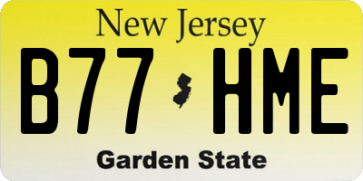 NJ license plate B77HME
