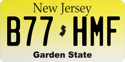 NJ license plate B77HMF