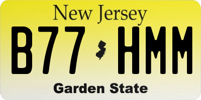 NJ license plate B77HMM