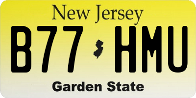 NJ license plate B77HMU