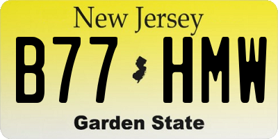 NJ license plate B77HMW