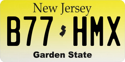 NJ license plate B77HMX