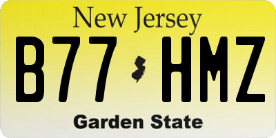 NJ license plate B77HMZ