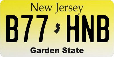 NJ license plate B77HNB
