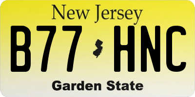 NJ license plate B77HNC