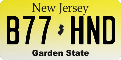 NJ license plate B77HND