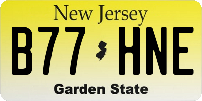 NJ license plate B77HNE