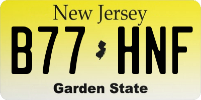 NJ license plate B77HNF