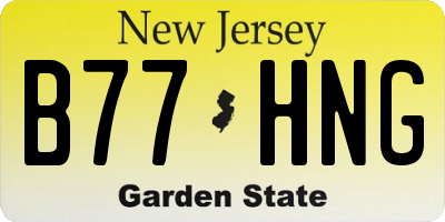 NJ license plate B77HNG
