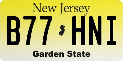 NJ license plate B77HNI