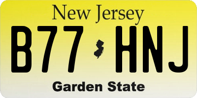 NJ license plate B77HNJ