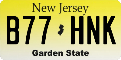 NJ license plate B77HNK