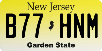 NJ license plate B77HNM