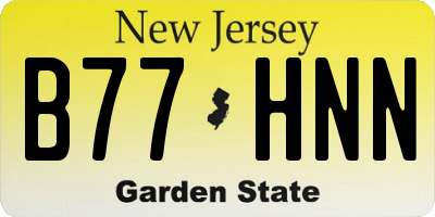 NJ license plate B77HNN