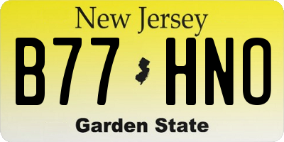 NJ license plate B77HNO