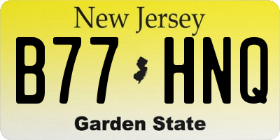 NJ license plate B77HNQ