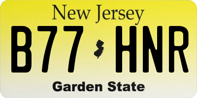 NJ license plate B77HNR