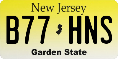 NJ license plate B77HNS