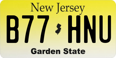 NJ license plate B77HNU