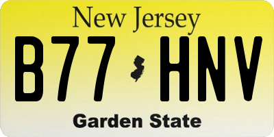 NJ license plate B77HNV