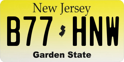NJ license plate B77HNW