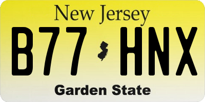 NJ license plate B77HNX