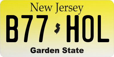 NJ license plate B77HOL