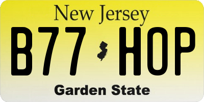 NJ license plate B77HOP