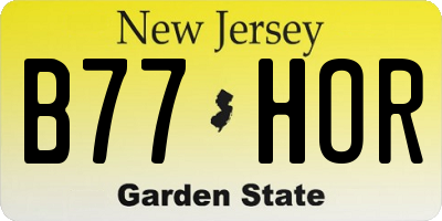 NJ license plate B77HOR
